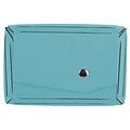 JAM Paper® Italian Leather Business Card Holder Case with Angular Flap, Teal Blue, Sold Individually