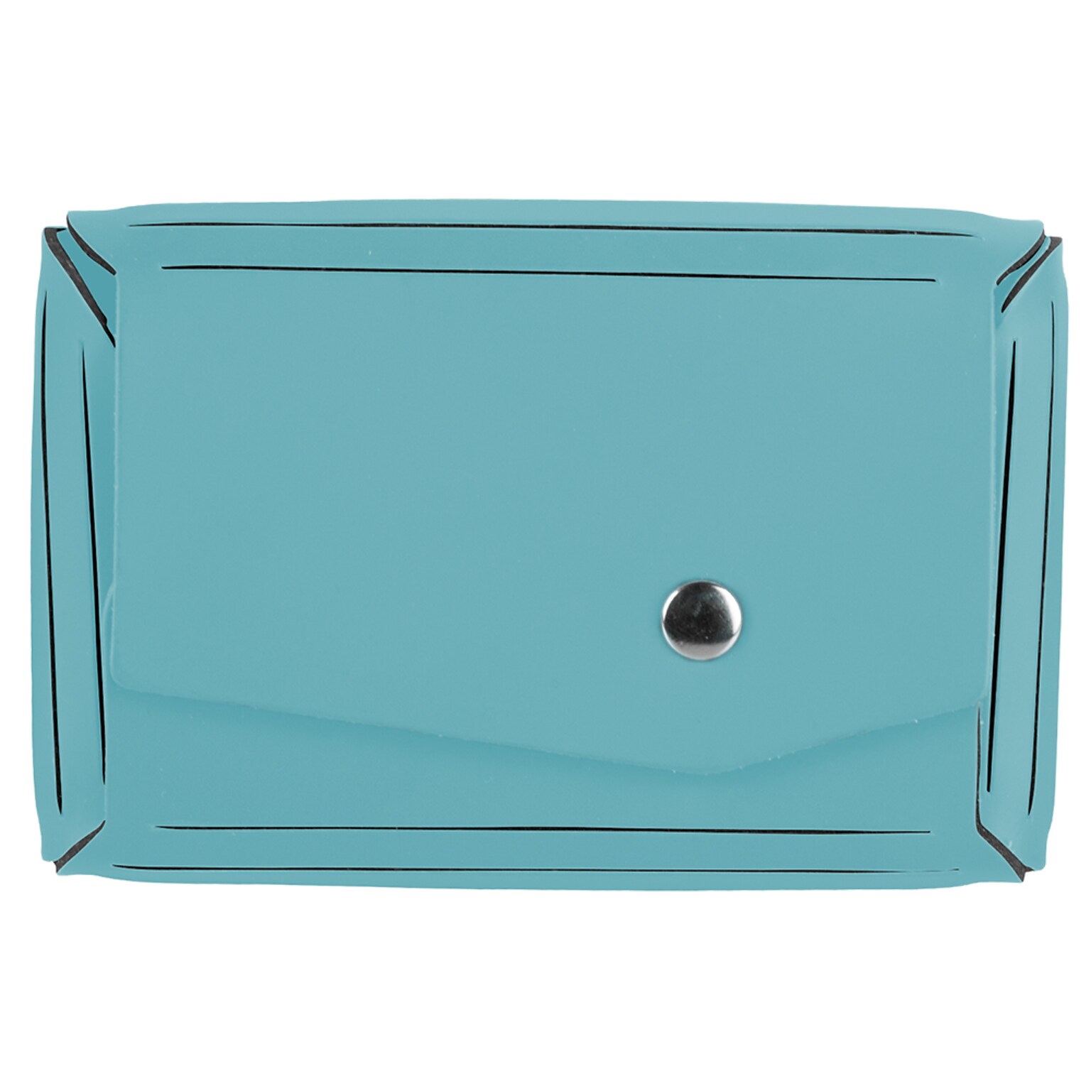 JAM Paper® Italian Leather Business Card Holder Case with Angular Flap, Teal Blue, Sold Individually (233329916)