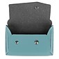 JAM Paper® Italian Leather Business Card Holder Case with Angular Flap, Teal Blue, Sold Individually (233329916)