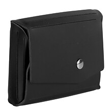 JAM Paper® Italian Leather Business Card Holder Case with Angular Flap, Black, Sold Individually (22