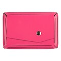 JAM Paper® Italian Leather Business Card Holder Case with Angular Flap, Fuchsia Pink, Sold Individua