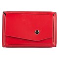 JAM Paper® Italian Leather Business Card Holder Case with Angular Flap, Red, Sold Individually (2233