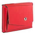 JAM Paper® Italian Leather Business Card Holder Case with Angular Flap, Red, Sold Individually (2233
