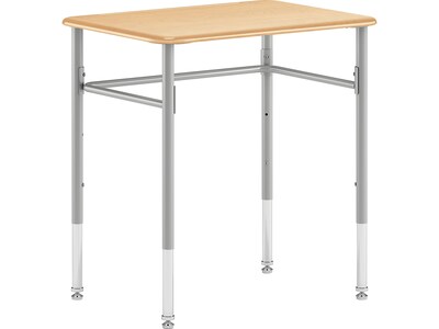 HON SmartLink 26W Rectangle Student Desk, Natural Maple/Platinum Metallic (HLDV-MRECT2026A.E.DD.T1)