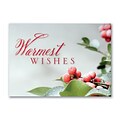 Custom Frosted Greenery Cards, with Envelopes, 7 x 5 Holiday Card, 25 Cards per Set