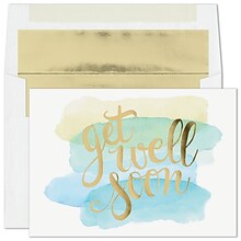 Custom Watercolor Get Well Cards, with Envelopes, 7 7/8 x 5 5/8 Get Well Card, 25 Cards per Set