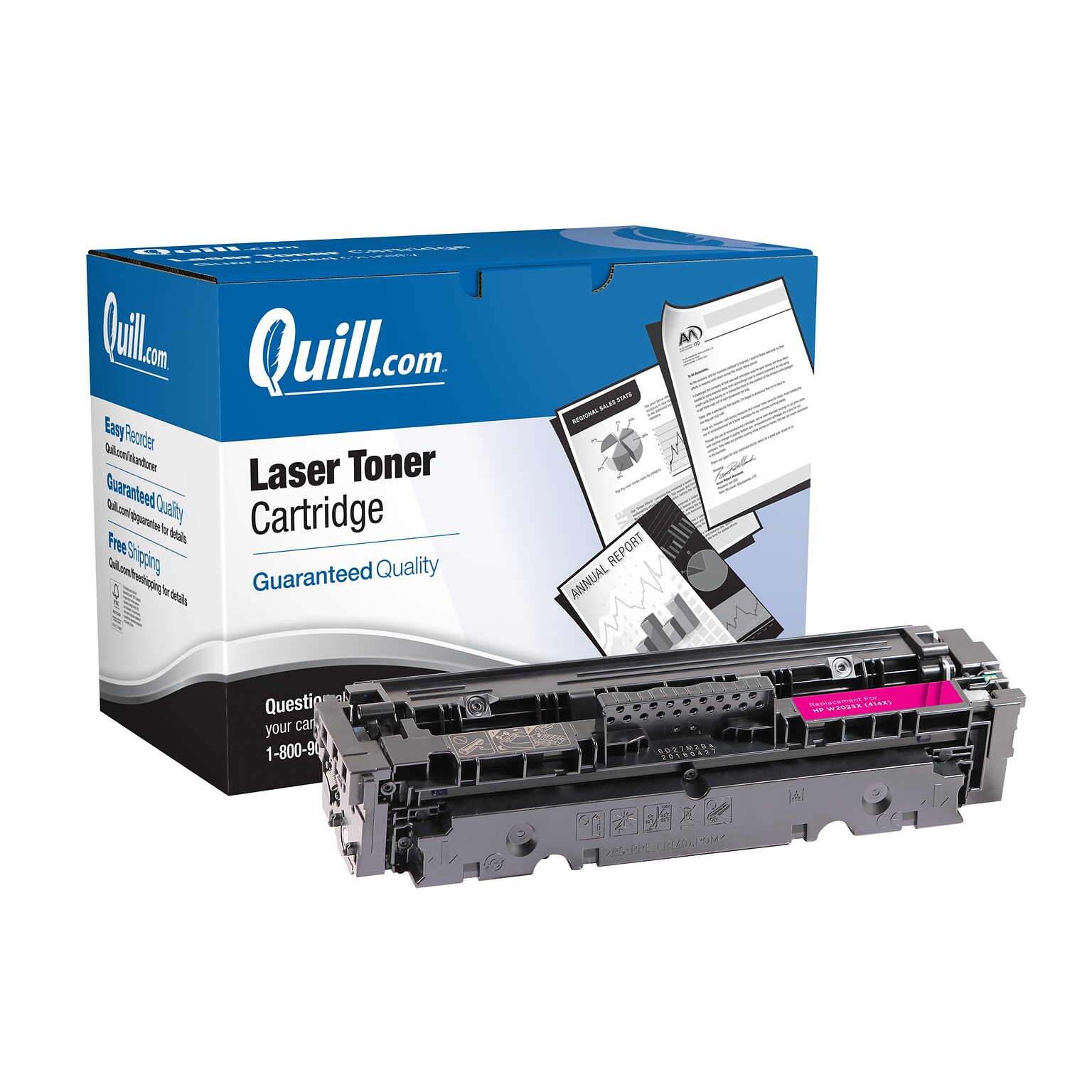 Quill Brand® Remanufactured Magenta High Yield Toner Cartridge Replacement for HP 414X (W2023X) (Lifetime Warranty)
