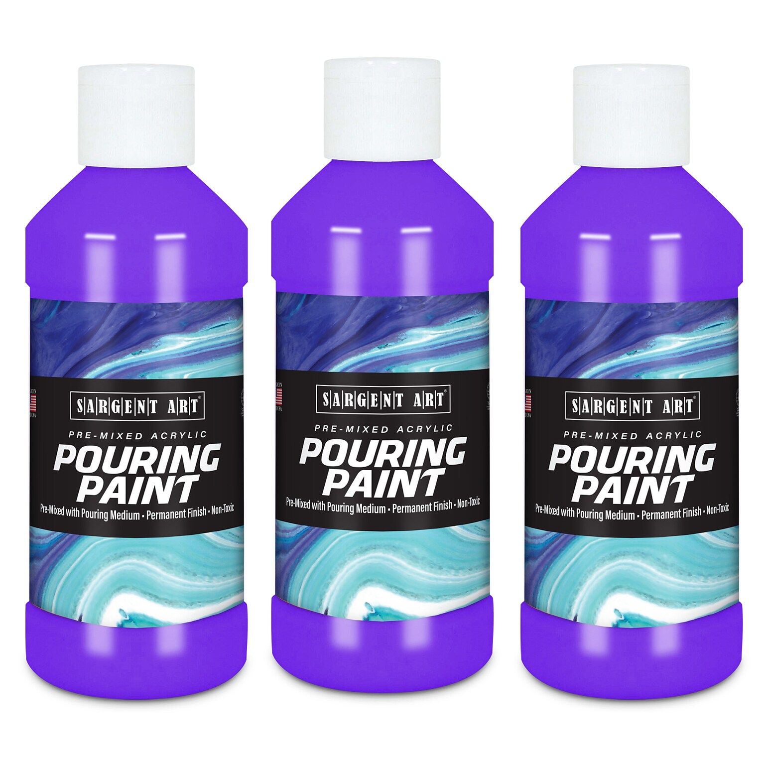 Sargent Art  Acrylic Pouring Paint, Violet, 8 oz., Pack of 3 (SAR268442-3)