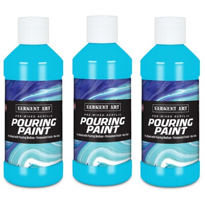Sargent Art  Acrylic Pouring Paint, Spectral Blue, 8 oz., Pack of 3 (SAR268454-3)
