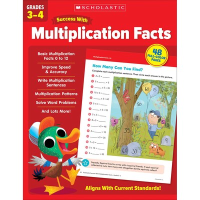 Scholastic Teacher Resources Success With Multiplication Facts: Grades 3–4 Workbook (SC-735539)