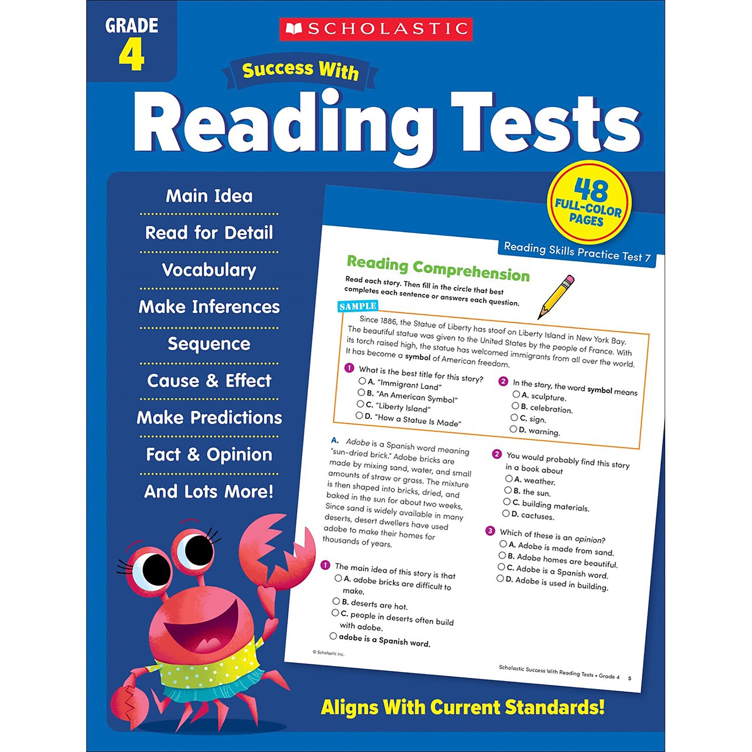 Scholastic Teacher Resources Success With Reading Tests: Grade 4 Workbook (SC-735549)