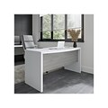 Bush Business Furniture Echo 60W Bow Front Desk, Pure White/Modern Gray (KI60505-03)
