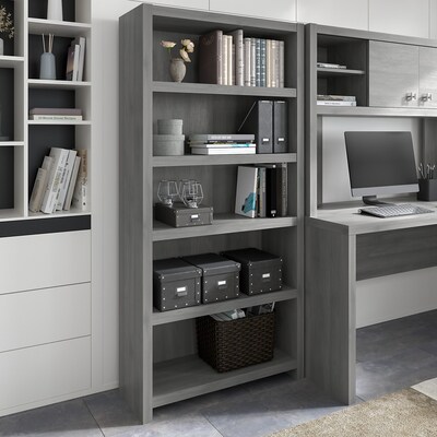 Bush Business Furniture Echo 5 Shelf Bookcase, Modern Gray (KI60404-03)