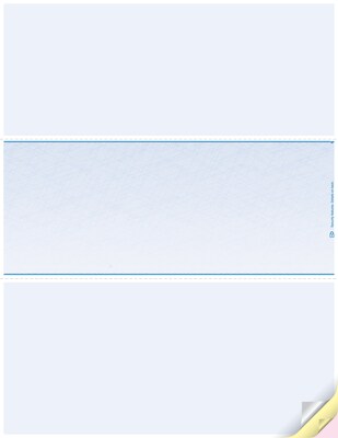 Blank Laser Middle Check, 1 Part, 8 1/2 x 11, Blue, 500 Checks/Pack