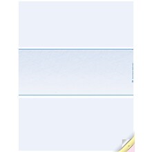Blank Laser Middle Check, 2 Part, 8 1/2 x 11, Blue, 500 Checks/Pack