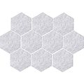 Versare SoundSorb Wall-Mounted Acoustic Hexagon, 12H x 12W, Marble Gray, 10/Pack (7825081)