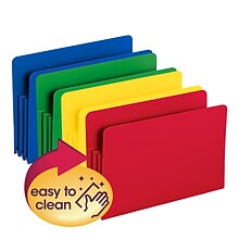 Smead Heavy Duty Poly File Pockets, 3.5 Expansion, Legal Size, Assorted, 4/Box (73550)