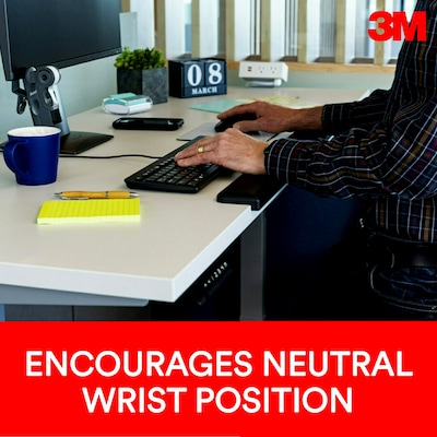 3M™ Gel Wrist Rest for Standing Desks, Non-Slip Back, Black (WR200B)