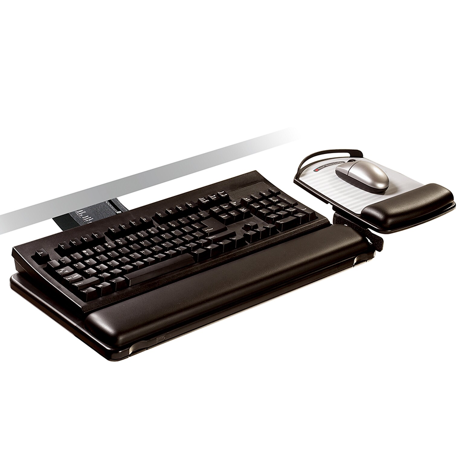 3M™ Sit/Stand Easy Adjust Keyboard Tray with Adjustable Keyboard and Mouse Platform, 23 Track (AKT180LE)