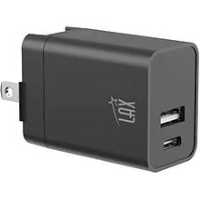 LAX Gadgets USB Wall Charger for Most Smartphones, Black (PD20WQCBK)