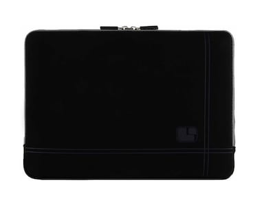 SumacLife Microsuede Laptop Carrying Sleeve Fits up to 13 Laptops (Black with Gray Edge)