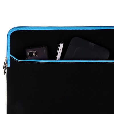 SumacLife Microsuede 15" Protective Carrying Sleeve (Black with Blue Edge)