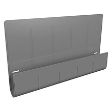 Deflect-O Oasis 16.35 x 24 Standing Desk Privacy Panel Organizer, Gray, 4/Pack (400005X)