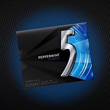 5 GUM Peppermint Cobalt Sugar Free Chewing Gum, 15 Sticks (WMW51220)