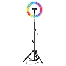 Supersonic PRO Live Stream 10 LED Selfie RGB Ring Light with Floor Stand (SC-1630RGB)