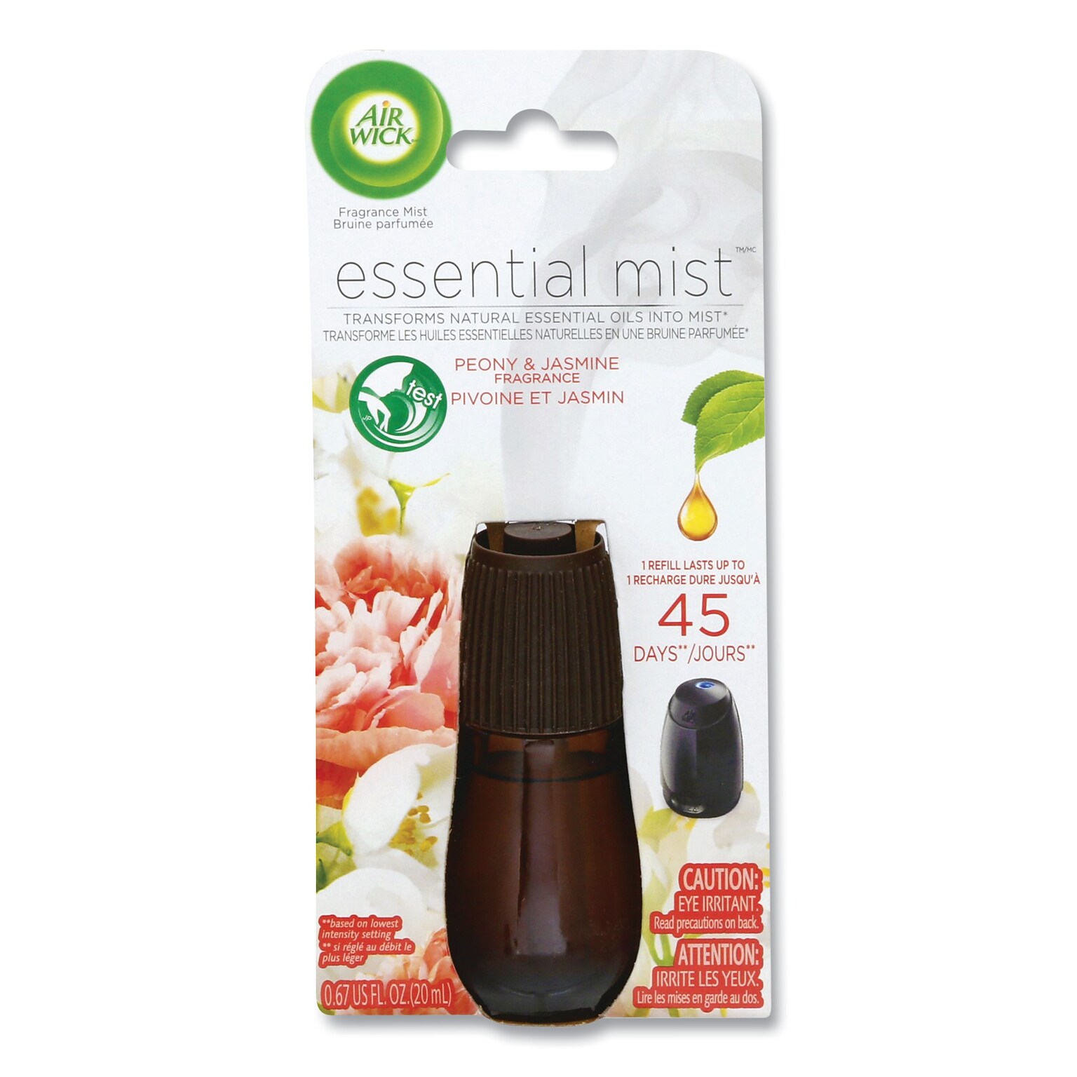 Air Wick Essential Mist Refill, Peony and Jasmine, 0.67 oz., 6/Carton (RAC98555)