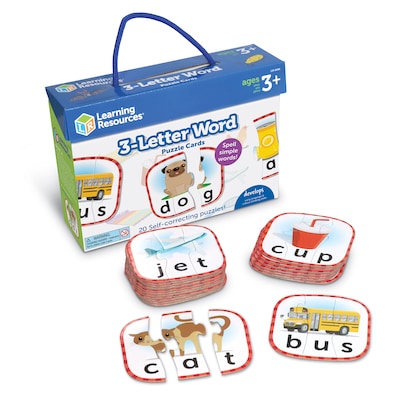 Learning Resources 3-Letter Word Puzzle Cards, Multicolor (LER 6088)