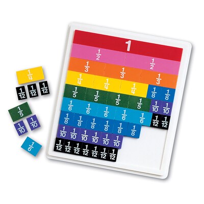 Learning Resources Rainbow Fraction Tiles Early Math Skills Manipulative, Assorted Colors, 54 Pieces