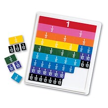 Learning Resources Rainbow Fraction Tiles Early Math Skills Manipulative, Assorted Colors, 54 Pieces