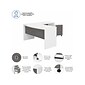 Bush Business Furniture Echo 60"W L Shaped Bow Front Desk with Mobile File Cabinet, Pure White/Modern Gray (ECH007WHMG)