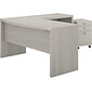 Bush Business Furniture Echo 60"W L Shaped Bow Front Desk with Mobile File Cabinet, Gray Sand (ECH007GS)