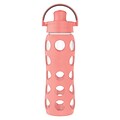 Lifefactory Water Bottle with Active Flip Cap and Protective Silicone Sleeve, Cantaloupe, 22 oz. (LG