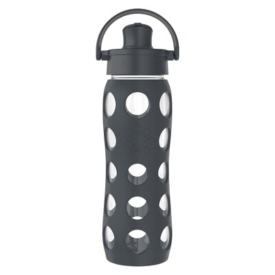 Lifefactory Glass Water Bottle, 22 oz., Carbon (LIFLG4321MCN4)