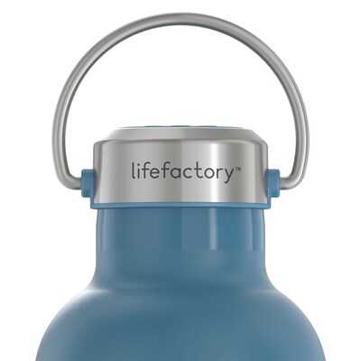 Lifefactory Stainless Steel Double Wall Insulated Water Bottle, 32 oz., Dark Denim (LIFLS365MDD4)