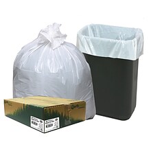 Berry Global Earthsense 13 Gallon Trash Bag, 24 x 33, Low Density, 0.85 mil, White, 150 Bags/Box (