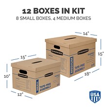 Bankers Box® SmoothMove 19 x 14.5 x 15.5 Moving Box, Kraft, 12/Carton (7716401)