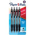 Paper Mate Profile Retractable Ballpoint Pen, Bold Point, Black Ink, 4/Pack (89471)