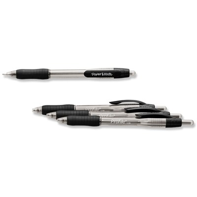Paper Mate Profile Retractable Ballpoint Pen, Bold Point, Black Ink, 4/Pack (89471)