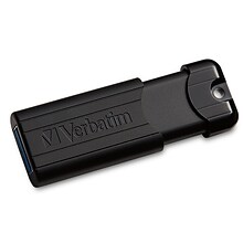 Verbatim PinStripe 32GB USB 3.2 Type A Flash Drive, Black (49317)