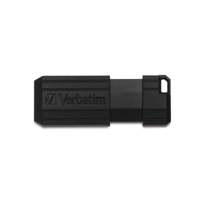 Verbatim PinStripe 16GB USB 2.0 Type A Flash Drive, Black (49063)