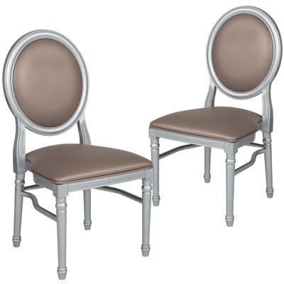 Flash Furniture HERCULES Series King Louis Chair, Brown, 2 Pack (2LESTMON)