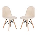 Flash Furniture Zula Wood Accent Chair, Off-White, 2 Pack (DL10W2)