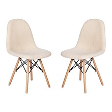 Flash Furniture Zula Wood Accent Chair, Off-White, 2 Pack (DL10W2)