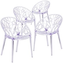 Flash Furniture Specter Series Plastic Side Chair, Clear, 4 Pack (4FH156APC)