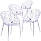 Flash Furniture Specter Series Plastic Side Chair, Clear, 4 Pack (4FH156APC)