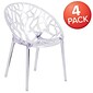 Flash Furniture Specter Series Plastic Side Chair, Clear, 4 Pack (4FH156APC)